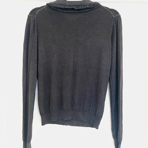Prada Grey Ruffle Neck Cardigan - Picture 10 of 16